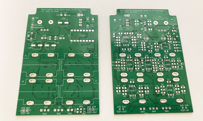 V2164 noise reduction pedal pcb completed