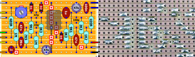 エフェクター自作 ストリップボードで制作