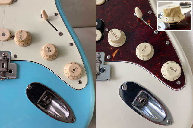 Fender Stratocaster USA Japan knobs and switches comparison