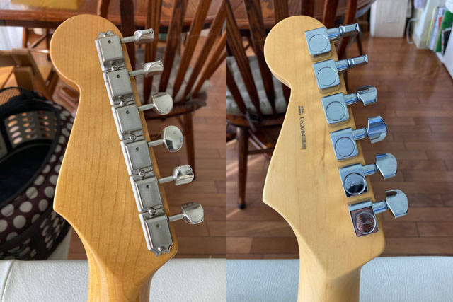 Fender Stratocaster USA Japan head back comparison