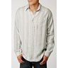 bL[ uh W[Y Linen Border Paisley Print Shirt