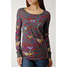 bL[ uh W[Y Grey Floral Burnout Top
